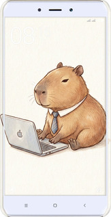 3D пластиковый матовый чехол Funny Capybara CEO Working для Xiaomi Redmi Note 4 - 6777m-352 изображение 