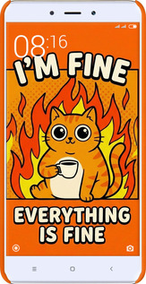 3D пластиковый матовый чехол Funny Cat для Xiaomi Redmi Note 4 - 6786m-352 изображение 