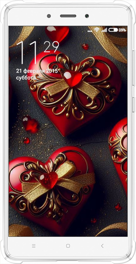 Силикон с усиленными углами чехол Сердечки v4 для Xiaomi Redmi Note 4 - 5834sp-352 изображение 