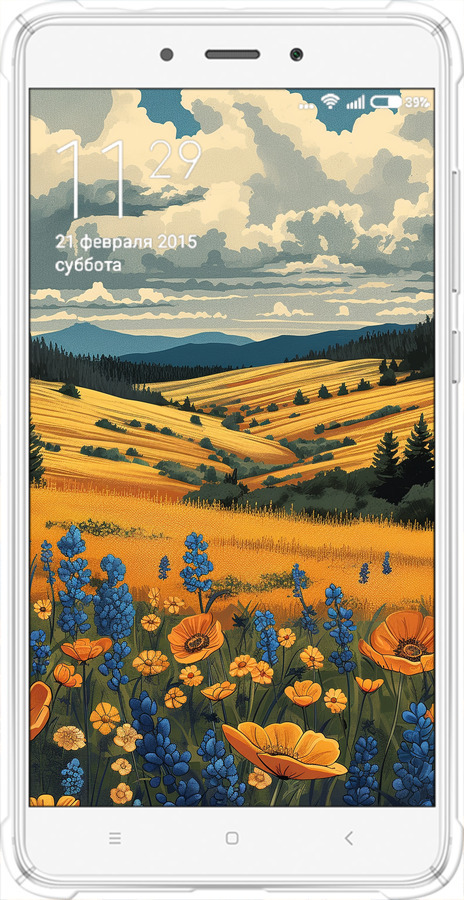 Силикон с усиленными углами чехол Украинское поле для Xiaomi Redmi Note 4 - 6082sp-352 изображение 