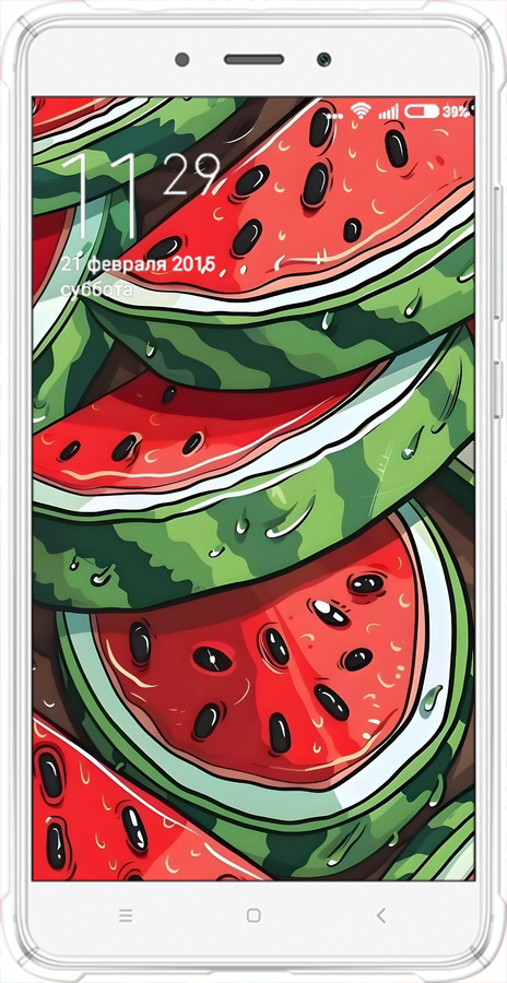 Силіконовий протиударний с посиленими кутами чехол Кавун для Xiaomi Redmi Note 4 - 6315sp-352 изображение 