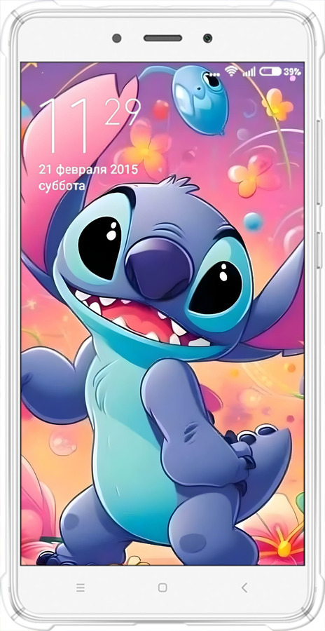 Силикон с усиленными углами чехол Стич 2 для Xiaomi Redmi Note 4 - 6371sp-352 изображение 