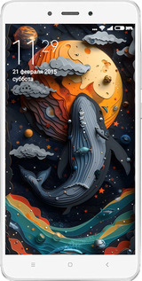 2D пластиковый чехол Кит в космосе для Xiaomi Redmi Note 4 - 6328t-352 изображение 