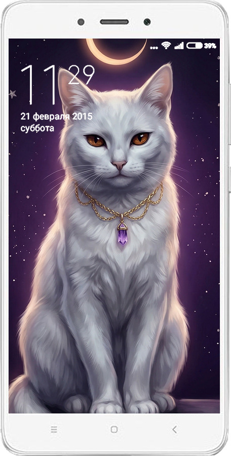 2D пластиковий чехол Mystic White Cat Gothic Dark Purple Gold для Xiaomi Redmi Note 4 - 6805t-352 изображение 