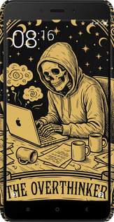 3D пластиковий матовий чехол The Overthinker для Xiaomi Redmi Note 4X - 6774m-951 изображение 