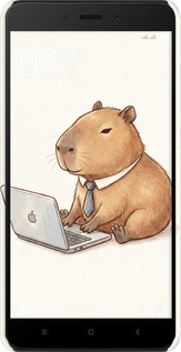 3D пластиковый матовый чехол Funny Capybara CEO Working для Xiaomi Redmi Note 4X - 6777m-951 изображение 