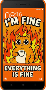 3D пластиковый матовый чехол Funny Cat для Xiaomi Redmi Note 4X - 6786m-951 изображение 