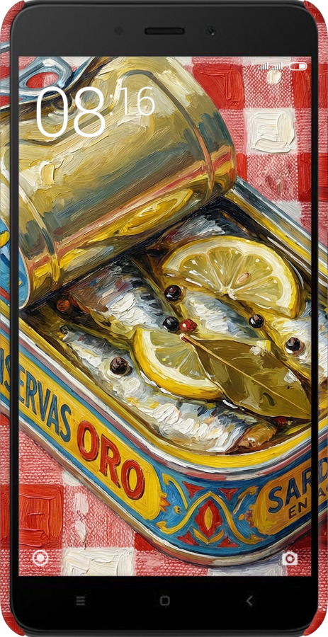 3D пластиковый матовый чехол Vintage Sardine Tin Phone для Xiaomi Redmi Note 4X - 6772m-951 изображение 