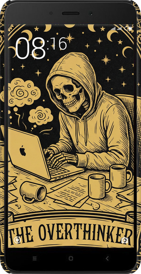 3D пластиковий матовий чехол The Overthinker для Xiaomi Redmi Note 4X - 6774m-951 изображение 