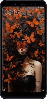 TPU чехол Девушка с оранжевыми бабочками для Xiaomi Redmi Note 5 Pro - 5941b-1353 изображение 