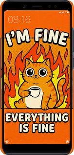 3D пластиковый матовый чехол Funny Cat для Xiaomi Redmi Note 5 - 6786m-1516 изображение 