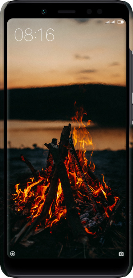 3D пластиковий матовий чехол Вогонь для Xiaomi Redmi Note 5 - 6021m-1516 изображение 