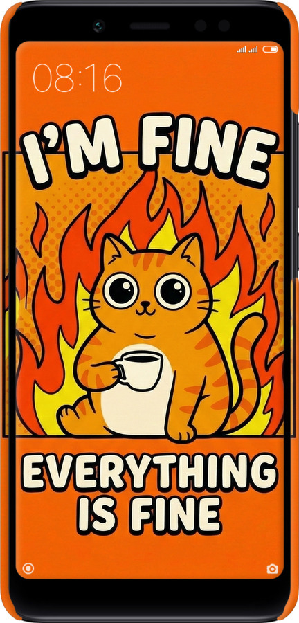 3D пластиковый матовый чехол Funny Cat для Xiaomi Redmi Note 5 - 6786m-1516 изображение 