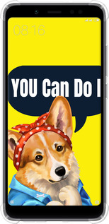 Силикон с усиленными углами чехол чехол с корги You Can Do It для Xiaomi Redmi Note 5 - 6184sp-1516 изображение 