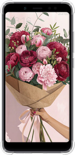 Силикон с усиленными углами чехол Пионы 1 для Xiaomi Redmi Note 5 - 6705sp-1516 изображение 