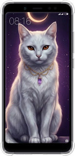 Силіконовий протиударний с посиленими кутами чехол Mystic White Cat Gothic Dark Purple Gold для Xiaomi Redmi Note 5 - 6805sp-1516 изображение 