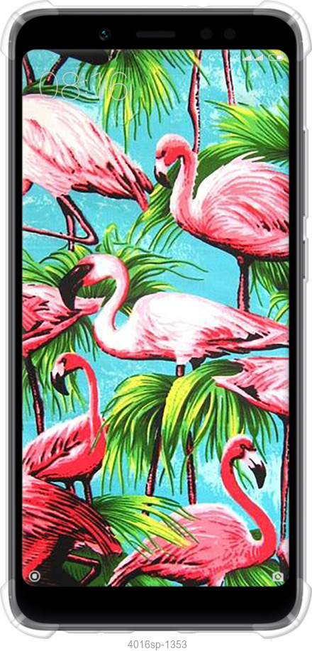 Силикон с усиленными углами чехол Tropical background для Xiaomi Redmi Note 5 Pro - 4016sp-1353 изображение 