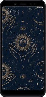 2D пластиковый чехол Celestial Harmony: Sun & Moon Gold Mystic Pattern для Xiaomi Redmi Note 5 Pro - 6778t-1353 изображение 