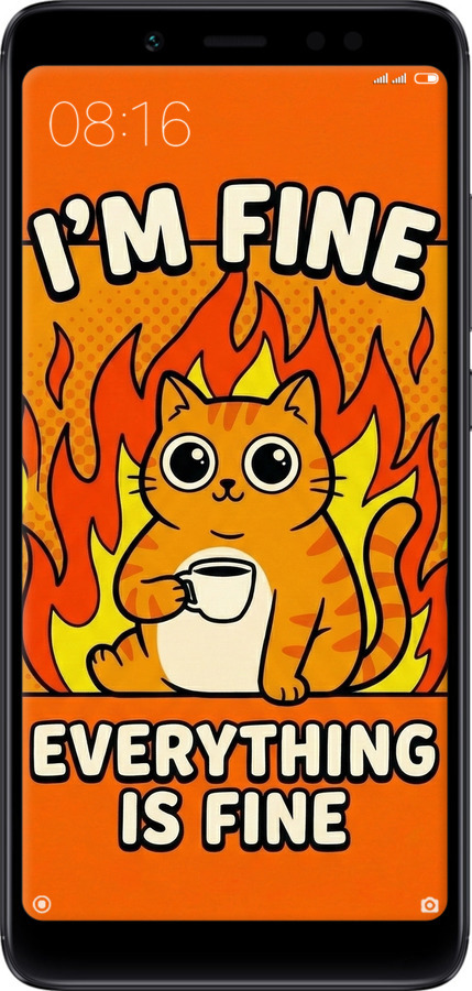 2D пластиковый чехол Funny Cat для Xiaomi Redmi Note 5 - 6786t-1516 изображение 