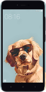 3D пластиковий матовий чехол Пес в очках для Xiaomi Redmi Note 5A - 6381m-1401 изображение 