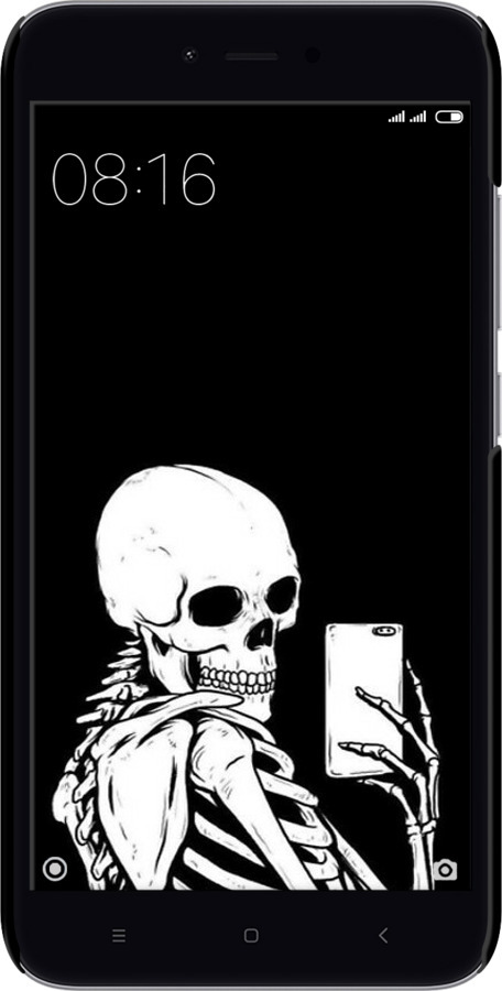 3D пластиковий матовий чехол Скелет робить Selfie для Xiaomi Redmi Note 5A - 6535m-1401 изображение 