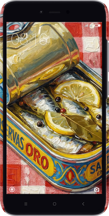 3D пластиковый матовый чехол Vintage Sardine Tin Phone для Xiaomi Redmi Note 5A - 6772m-1401 изображение 