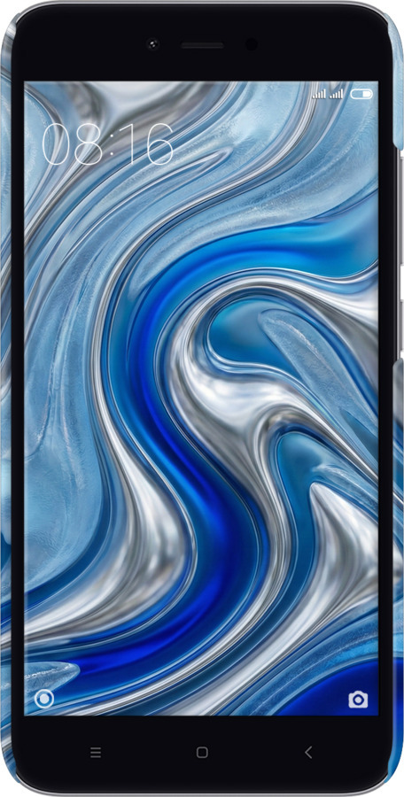3D пластиковый матовый чехол Liquid Chrome для Xiaomi Redmi Note 5A - 6781m-1401 изображение 