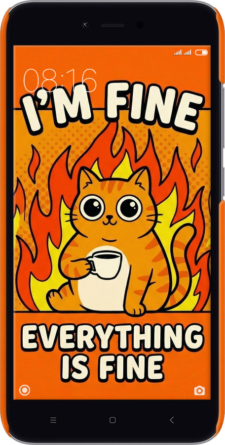 3D пластиковий матовий чехол Funny Cat для Xiaomi Redmi Note 5A - 6786m-1401 изображение 