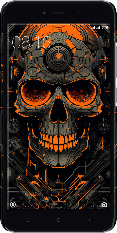 3D пластиковый матовый чехол Череп для Xiaomi Redmi Note 5A Prime - 5952m-1063 изображение 