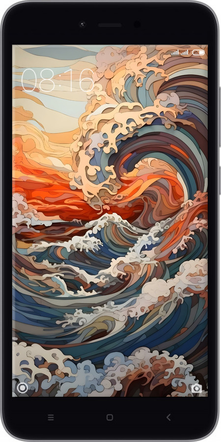 2D пластиковый чехол Арт волны для Xiaomi Redmi Note 5A Prime - 6324t-1063 изображение 