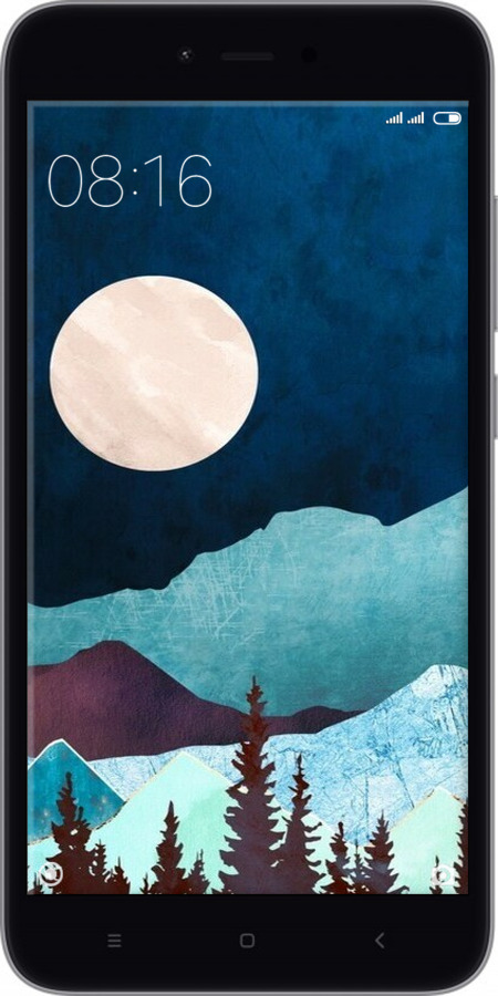 Силиконовый чехол Горная идиллия ночной пейзаж для Xiaomi Redmi Note 5A Prime - 6488u-1063 изображение 