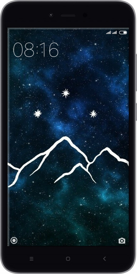 2D пластиковый чехол Горы и звезды нарисованы на фоне галактики для Xiaomi Redmi Note 5A Prime - 6490t-1063 изображение 