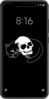TPU чехол С изображением кота и черепа для Xiaomi Redmi Note 6 Pro - 6491b-1551 изображение 