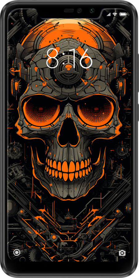 TPU чехол Череп для Xiaomi Redmi Note 6 Pro - 5952b-1551 изображение 