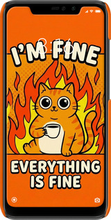 3D пластиковый матовый чехол Funny Cat для Xiaomi Redmi Note 6 Pro - 6786m-1551 изображение 