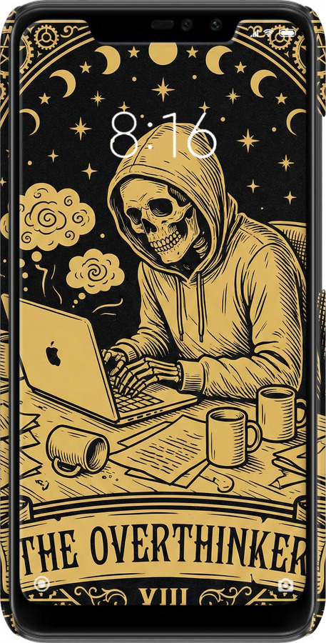 3D пластиковый матовый чехол The Overthinker для Xiaomi Redmi Note 6 Pro - 6774m-1551 изображение 