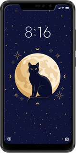 Силиконовый чехол Cute Cat Celestial/Witchy для Xiaomi Redmi Note 6 Pro - 6787u-1551 изображение 