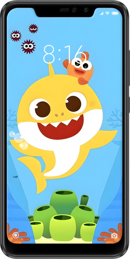 2D пластиковый чехол Бейби Шарк для Xiaomi Redmi Note 6 Pro - 6303t-1551 изображение 