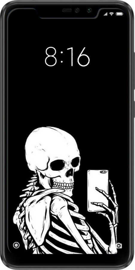 Силиконовый чехол Скелет делает Selfie для Xiaomi Redmi Note 6 Pro - 6535u-1551 изображение 