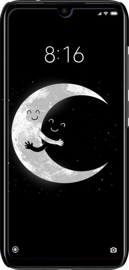 3D пластиковый матовый чехол Лунные объятия для Xiaomi Redmi Note 7 - 6508m-1639 изображение 