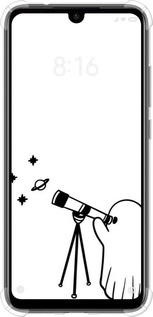Силикон с усиленными углами чехол Привидение астроном для Xiaomi Redmi Note 7 - 6444sp-1639 изображение 