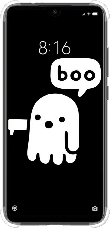 Силикон с усиленными углами чехол Призрак Неодобрения для Xiaomi Redmi Note 7 - 6431sp-1639 изображение 