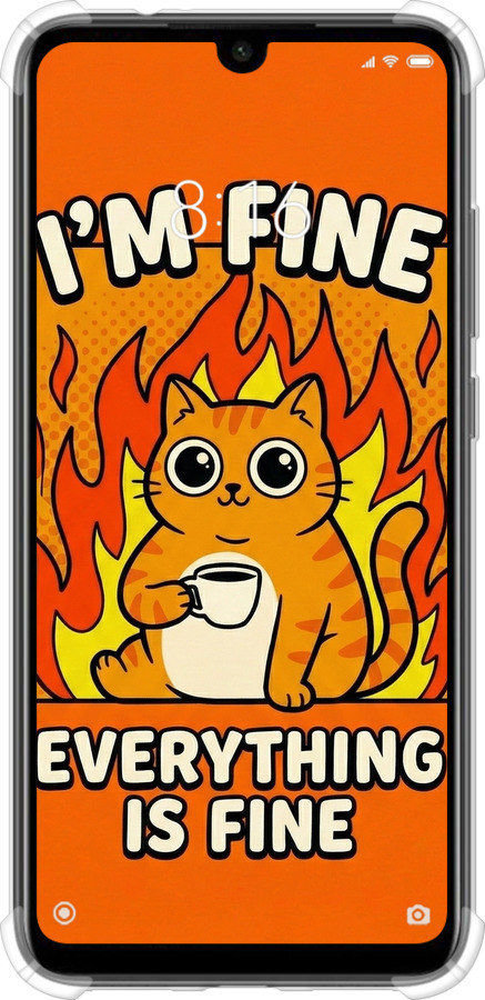 Силикон с усиленными углами чехол Funny Cat для Xiaomi Redmi Note 7 - 6786sp-1639 изображение 