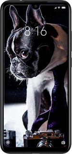 Силиконовый чехол Бульдог-фотограф для Xiaomi Redmi Note 7 - 142u-1639 изображение 