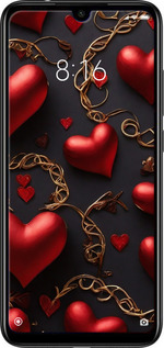 Силиконовый чехол Сердечки для Xiaomi Redmi Note 7 - 5831u-1639 изображение 