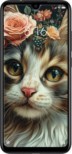 Силіконовий чехол Cats and flowers для Xiaomi Redmi Note 7 - 6069u-1639 изображение 