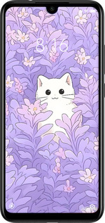 Силіконовий чехол Котик в цветах для Xiaomi Redmi Note 7 - 6390u-1639 изображение 