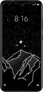 Силиконовый чехол Минималистический горный пейзаж для Xiaomi Redmi Note 7 - 6438u-1639 изображение 