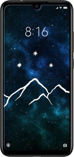 Силиконовый чехол Горы и звезды нарисованы на фоне галактики для Xiaomi Redmi Note 7 - 6490u-1639 изображение 