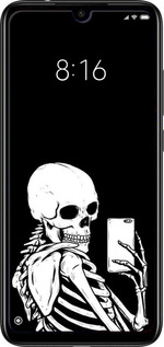 Силиконовый чехол Скелет делает Selfie для Xiaomi Redmi Note 7 - 6535u-1639 изображение 